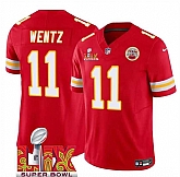 Men & Women & Youth Kansas City Chiefs #11 Carson Wentz Red 2025 Super Bowl LIX Patch F.U.S.E. Vapor Limited Stitched Jersey,baseball caps,new era cap wholesale,wholesale hats